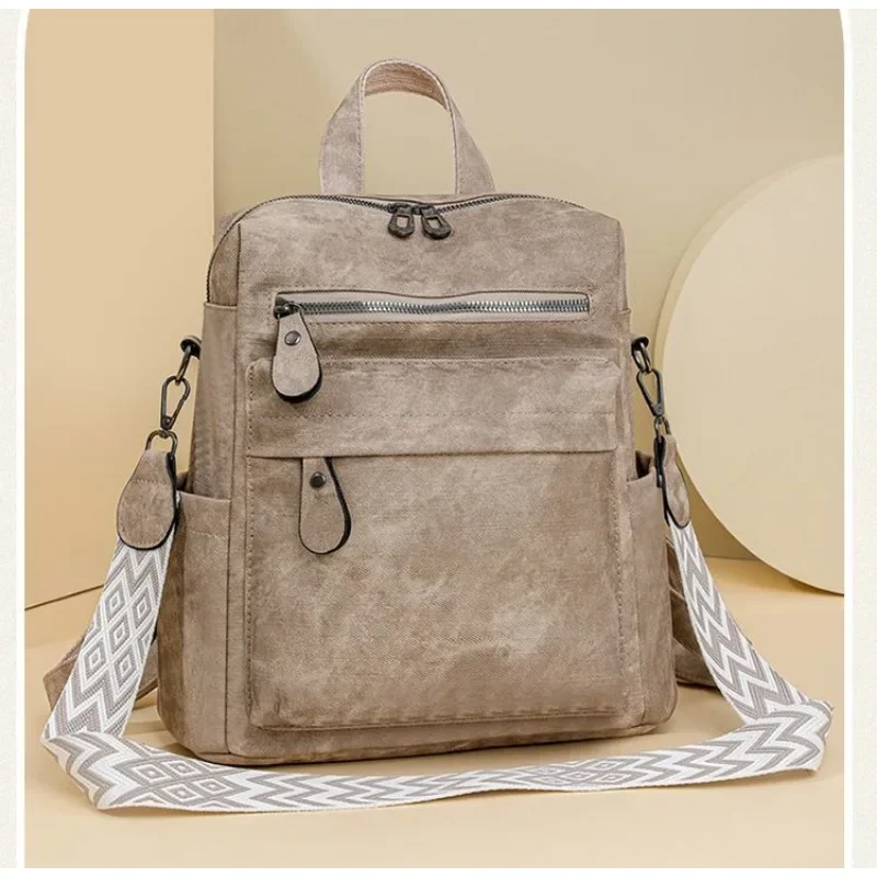 Borse a tracolla da donna di design multiuso con borsa da viaggio in pelle con nappa per borsa da donna marrone bicolore