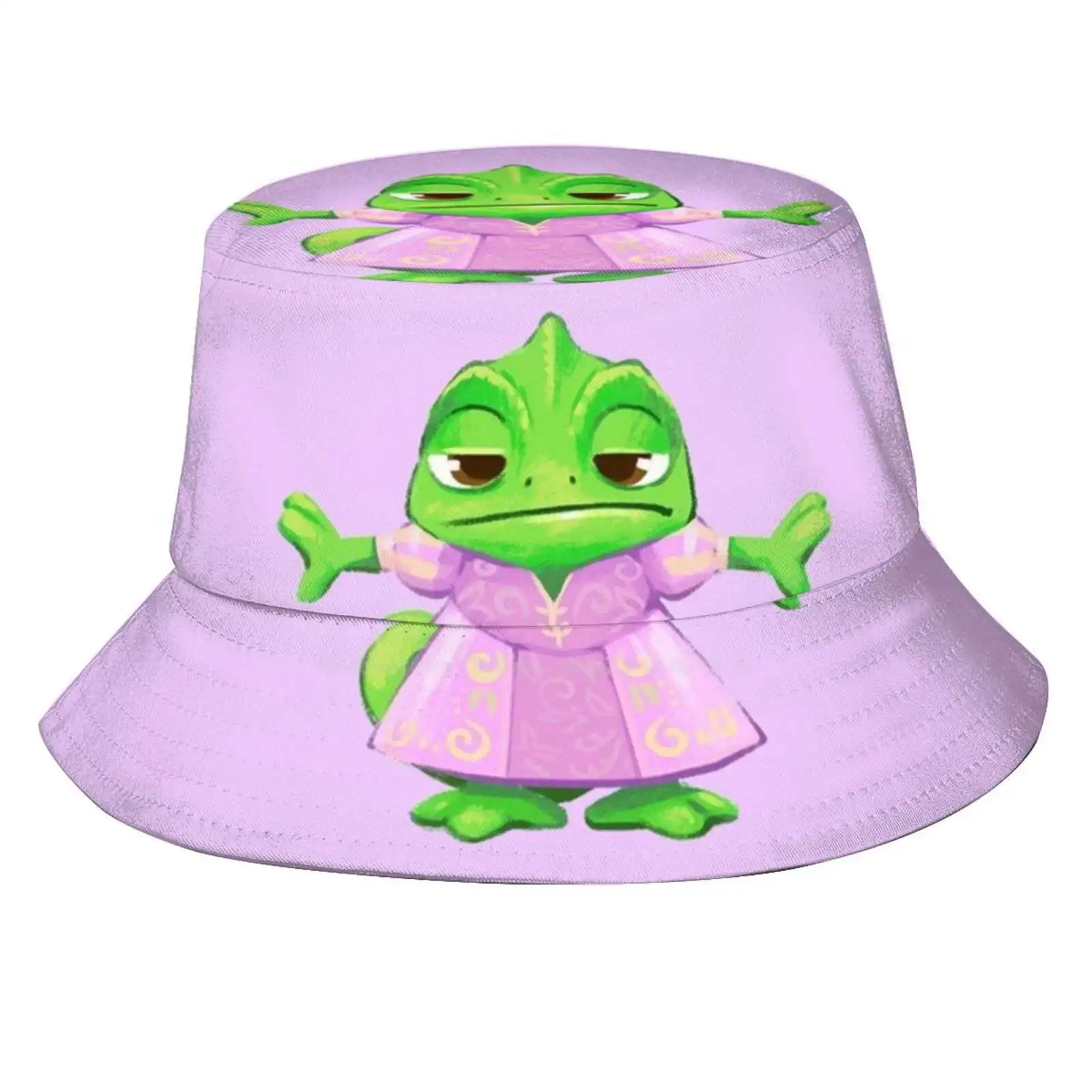 Pascal In A Dress - Tangled Sun Cap Fisherman Hat Bucket Hats Kids Cute Pascal In A Tangled Funny Movie Princess Flynn Rider