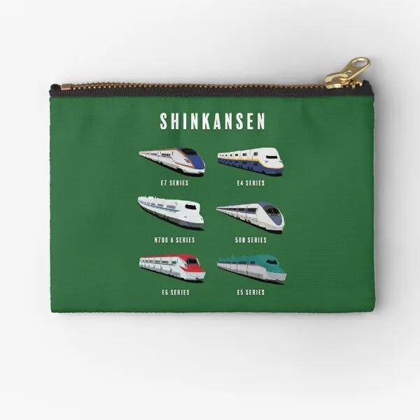 Japanese Shinkansen Bullet Trains Artwor  Zipper Pouches Storage Bag Pure Money Cosmetic Underwear Men Key Small Packaging Coin