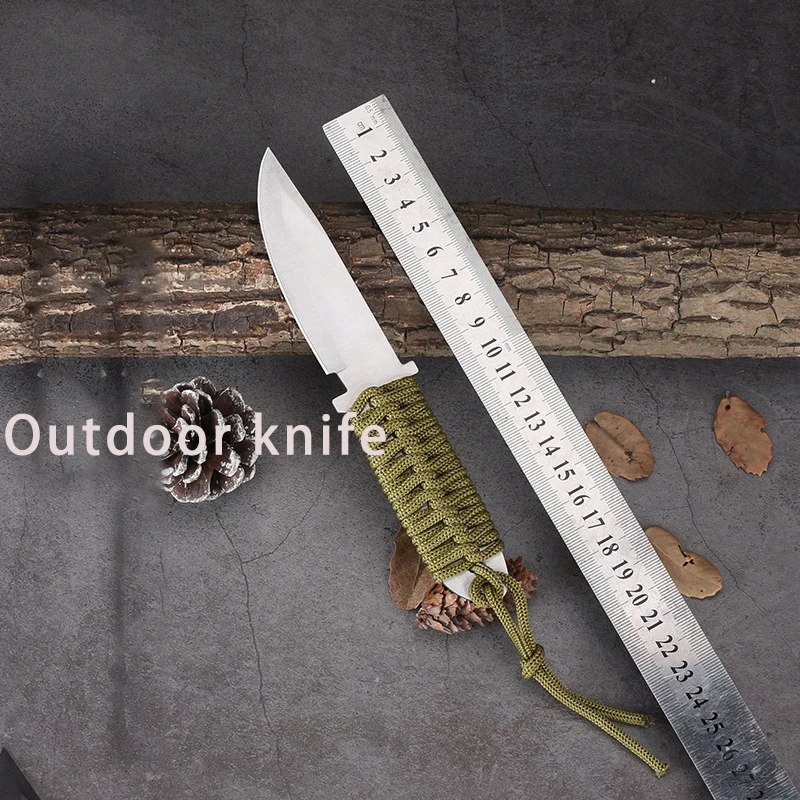 Classic Outdoor Knife Stainless Steel Camping Cutting Rope Simple Binding Rope Outdoor Survival Knife