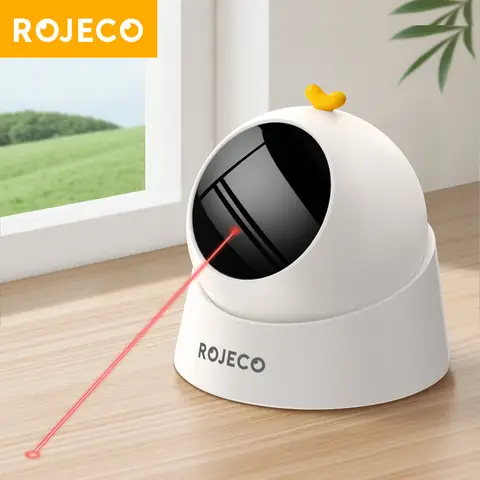 ROJECO Automatic Pet Toy Interactive Adjustable Electric Cat Laser Toy Indoor Smart Teasing Laser Cat Toy For Kitty Dog Supplies
