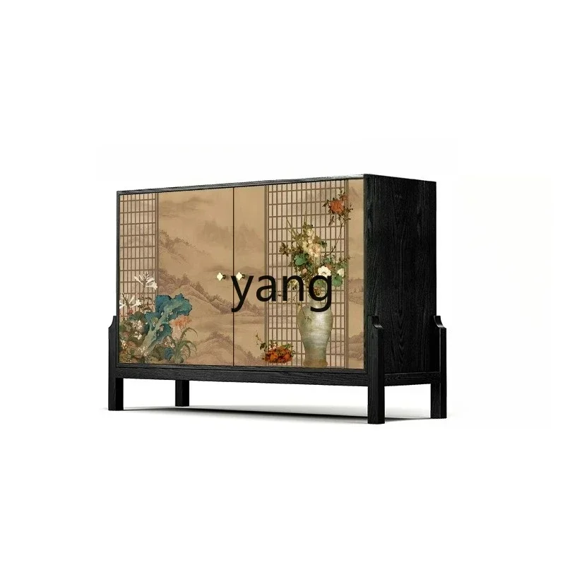 

LTT new Chinese entrance porch locker solid wood storage locker living room bedroom tall cabinet