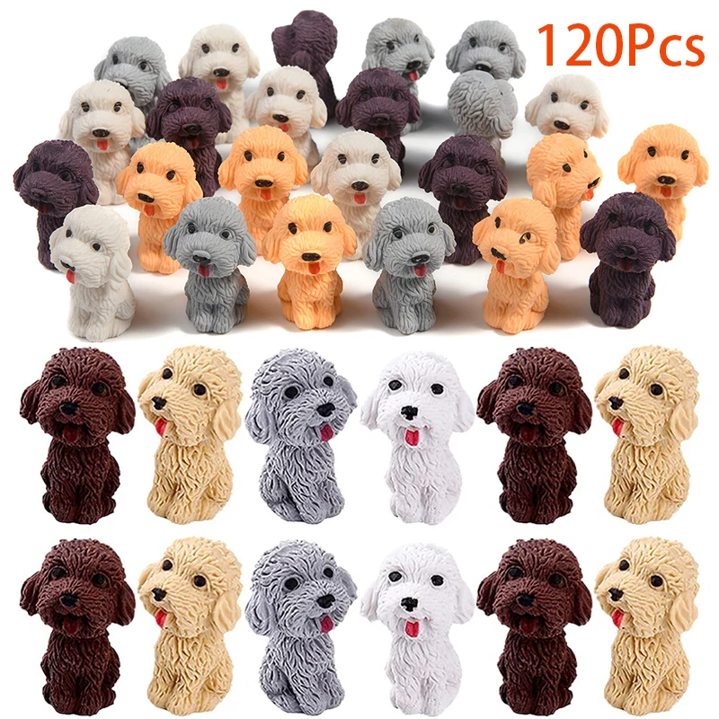 

120Pcs Animal Eraser Dog ​​ Eraser Mini Erasers for Gift Pen Eraser 3D Puppy Erasers Lovely Eraser Cartoon Eraser