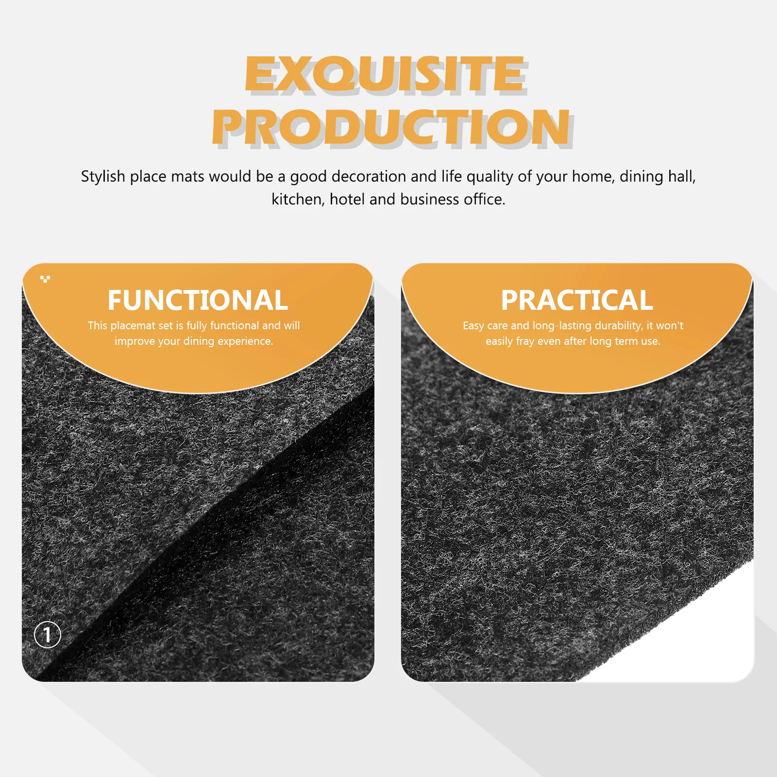 

6Sets Heat Resistant Table Mats Felt Absorbent Placemats Cutlery Storage Bags Dining Table Protection Coasters