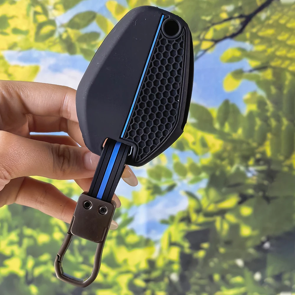 Color‑Stripe Silicone Key Protector with Keychain for BMW R1300GS R12 R1300R R1300RS R1300RT ADV Adventure Motorcycle Fob Shell