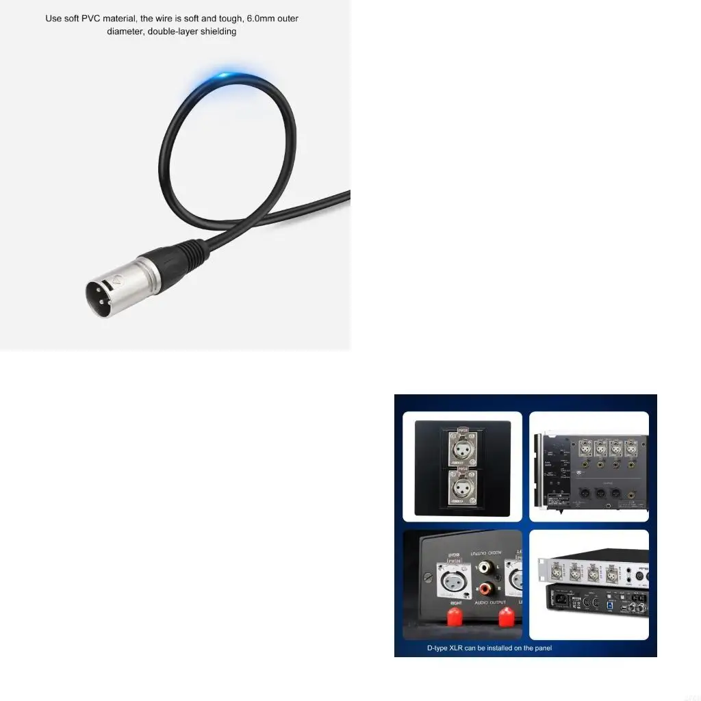 0.6M 3Pin Male To D 3Pin Female Panel Mount Auditory Connector For Studio Equipment
