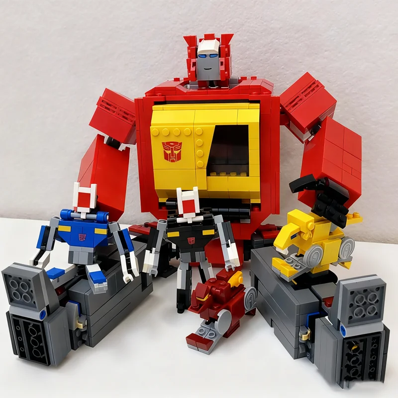 1174 Stück MOC Transformers Blaster Vollständig umwandelbare Modellbausteine Architektur Weihnachtsgeschenke Spielzeugidee Bildung Ziegel