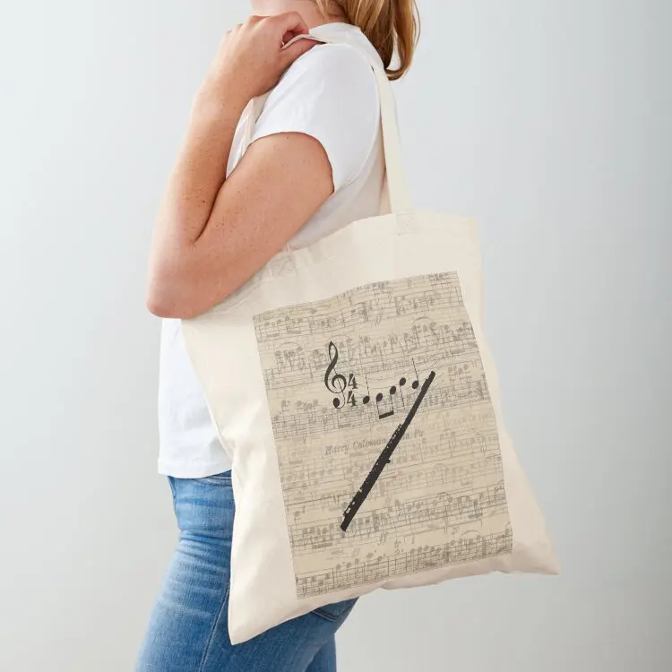 

Flute Tote Bag Canvas stote bag Shopper Canvas bag for women cute tote