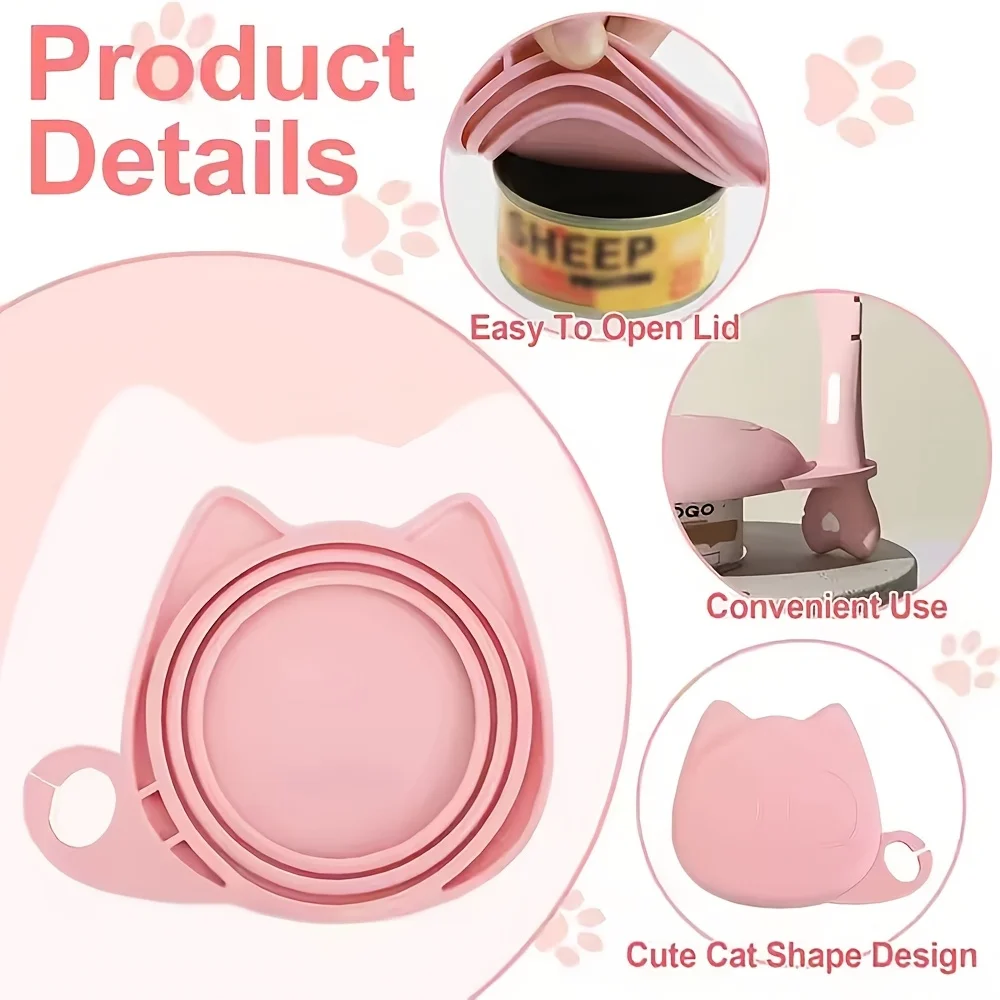 Reusable Dog Cat Food Can Lid & Spoon Set Multifunctional Pet Wet Food Scoop Leak-proof Storage Sealer Cover view 5
