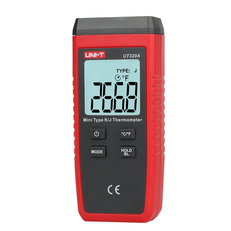 UNI-T UT320A UT320D Mini Contact Type Digital Thermometer Dual Channel K/J Temperature Meter LCD Backlight Data Hold Thermostat