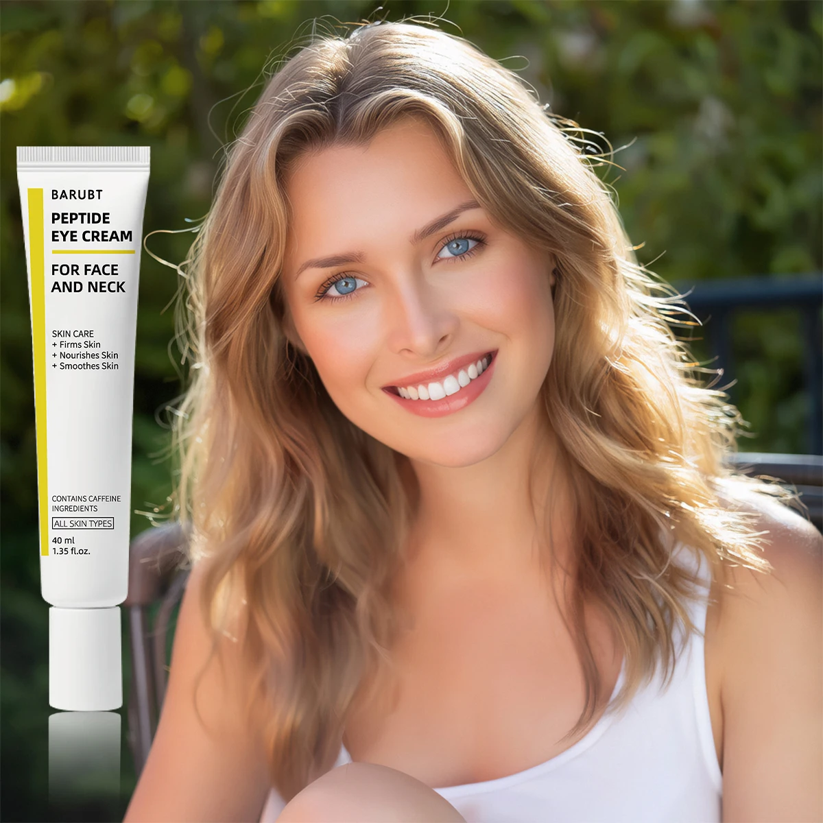 BARUBT Caffeine Revitalizing Polypeptide Eye Cream Brightening Firming Eye Skin Removing Wrinkle Relief Lightening Dark Circles