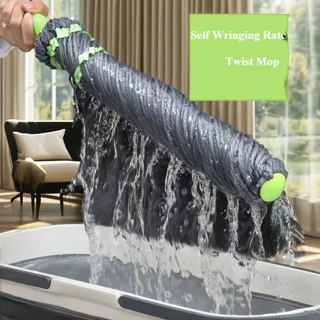 

Самозакручивающаяся торсионная швабра, плоская швабра с насадкой из смешанной пряжи, швабра для пола без помощи рук, бытовой инструмент для удаления пыли и чистки