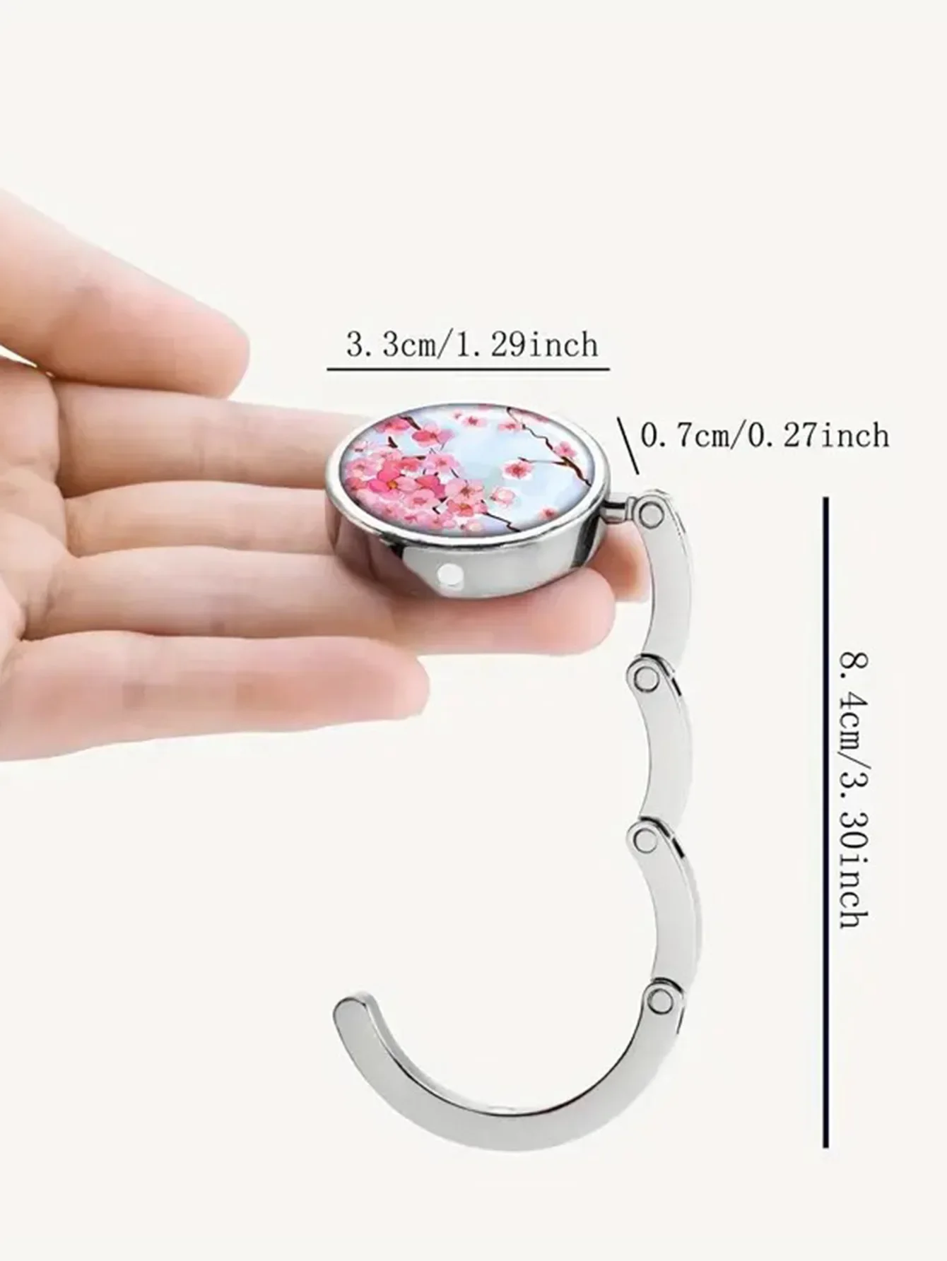 Multi Pattern Zinc Alloy Handbag Hanger Folding Hook Holder Portable Ring Rack Office School Table Edge Bag Hooks Travel Hanger view 3