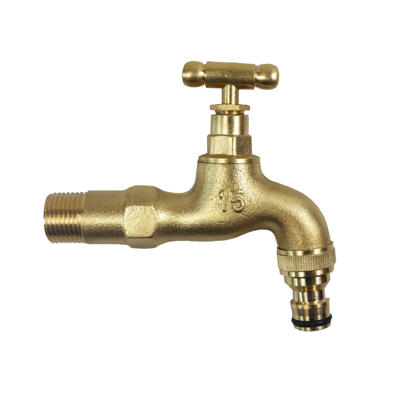 

1/2 промышленный и домашний садовый кран из цинкового сплава с двойной соской и наружным балконным краном, смеситель для ванной комнаты