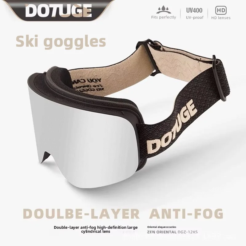 

DOTUGE ​​Ski Goggles Double Layer Anti Fog Cylindrical Lens for Men Women Outdoor Mountaineering Windproof Snow Goggles