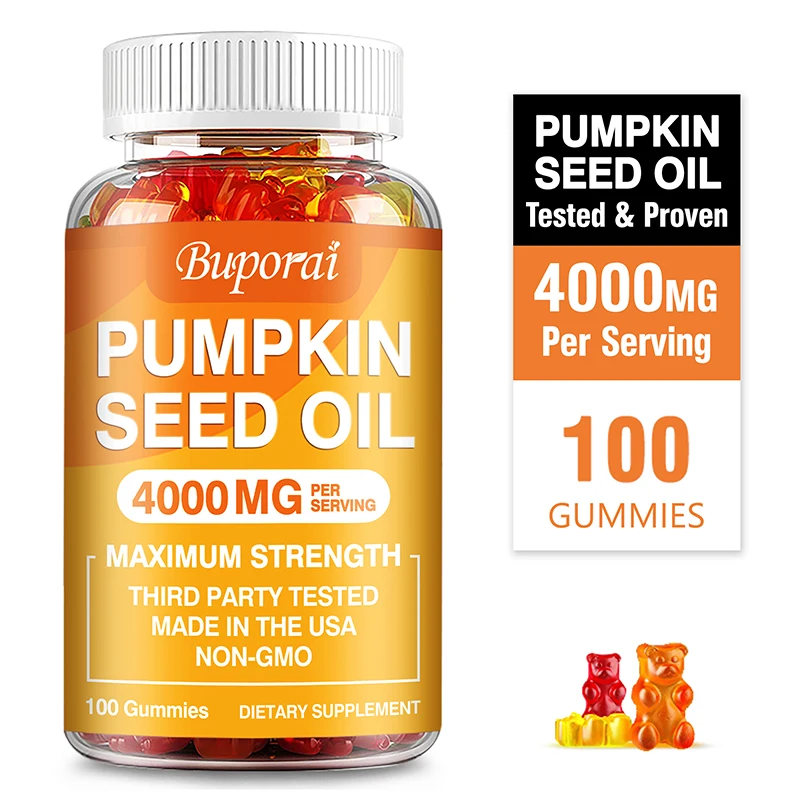 Pumpkin Seed Oil Gummies - Bladder Control, Reduces Frequent Urination, Regulate Hormonal, Supports Prostate Health, Hair Growth