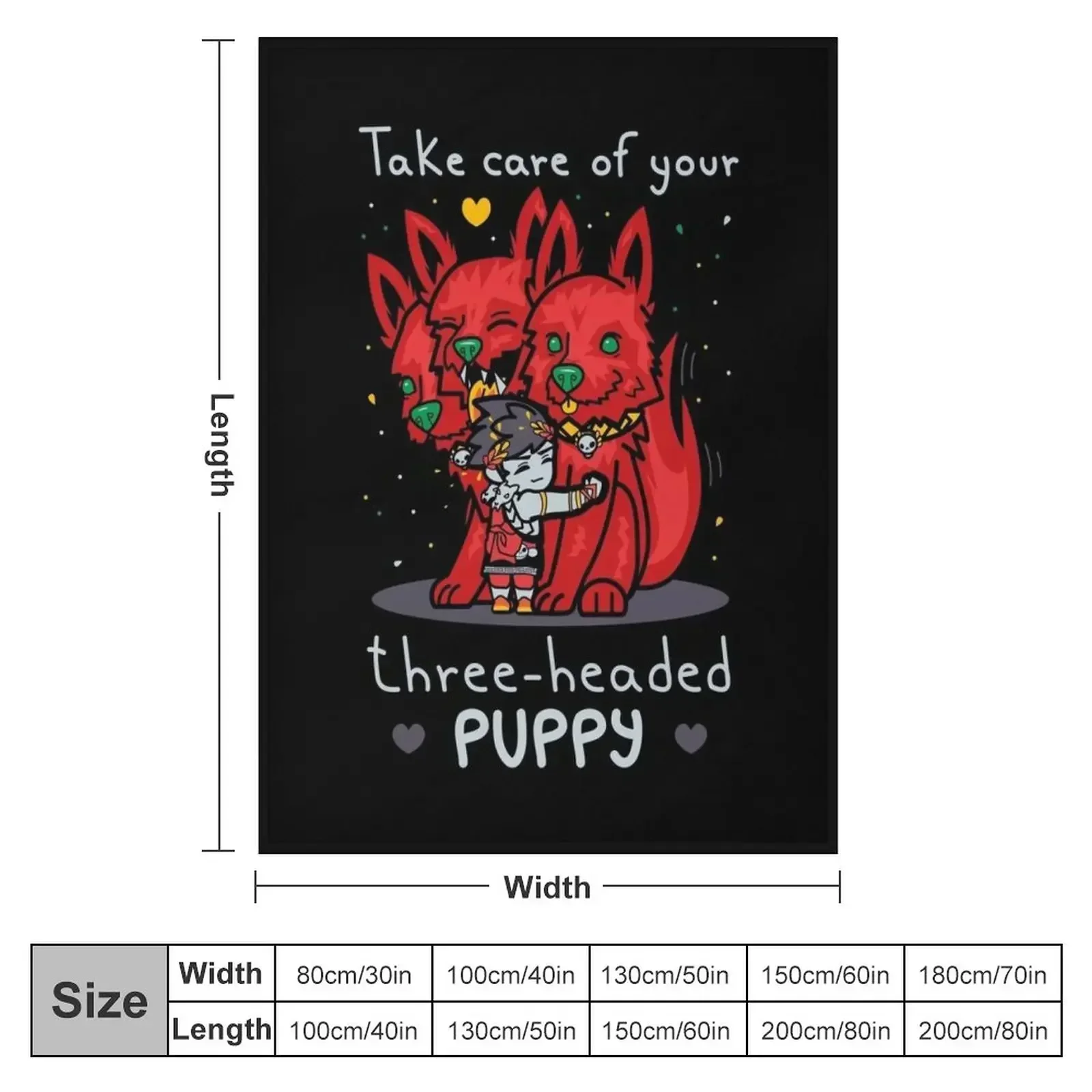 Three-headed puppy Throw Blanket couch cozy soft plush fuzzy picnic outdoor blanket