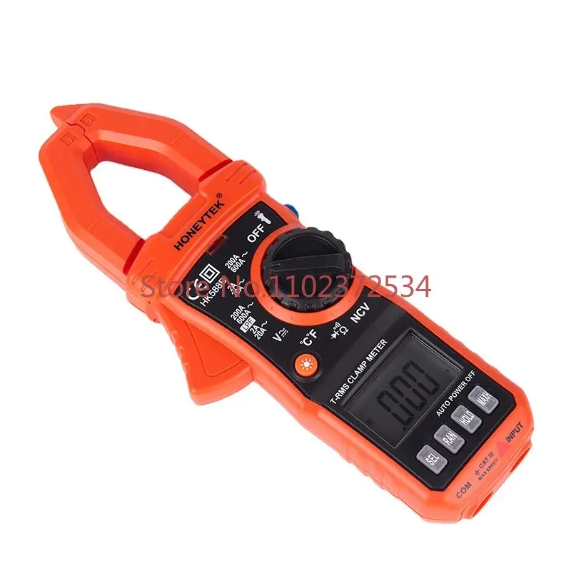 HK588B Auto Range VFC TEMP NCV Multimeter Diode Mini Digital Clamp Meters AC/DC Current Voltage LPF voltage meter