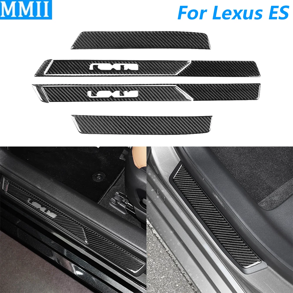 

Для Lexus ES ES200 250 260 300h 350 200 2018-2025: накладки на пороги из углеродного волокна, аксессуары для автомобиля, наклейки для интерьера