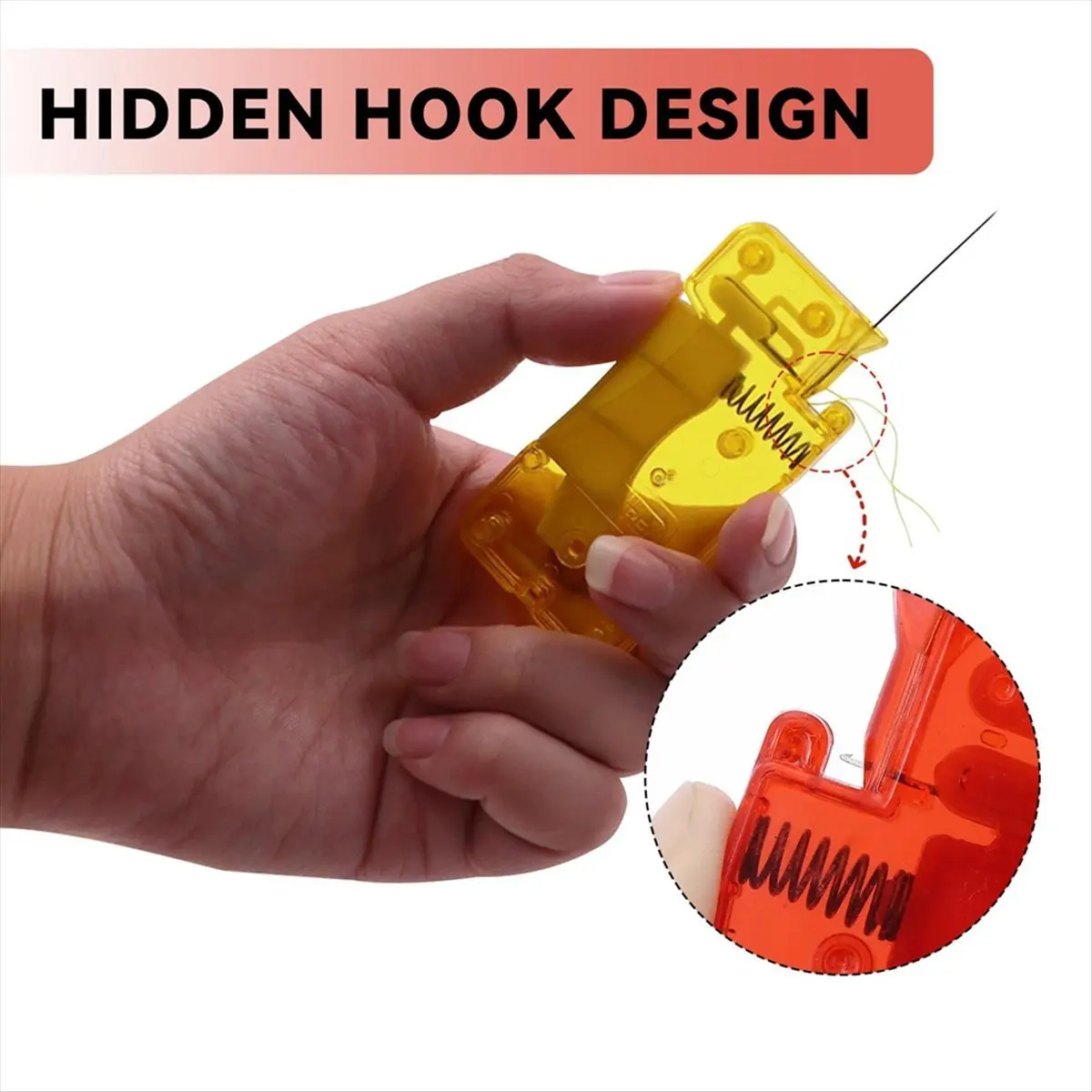 DT38 Auto Needle Threader for Hand Sewing,New Simple Needle Threader, Easy to Use Needle Threaders Tool,Yellow 5pcs