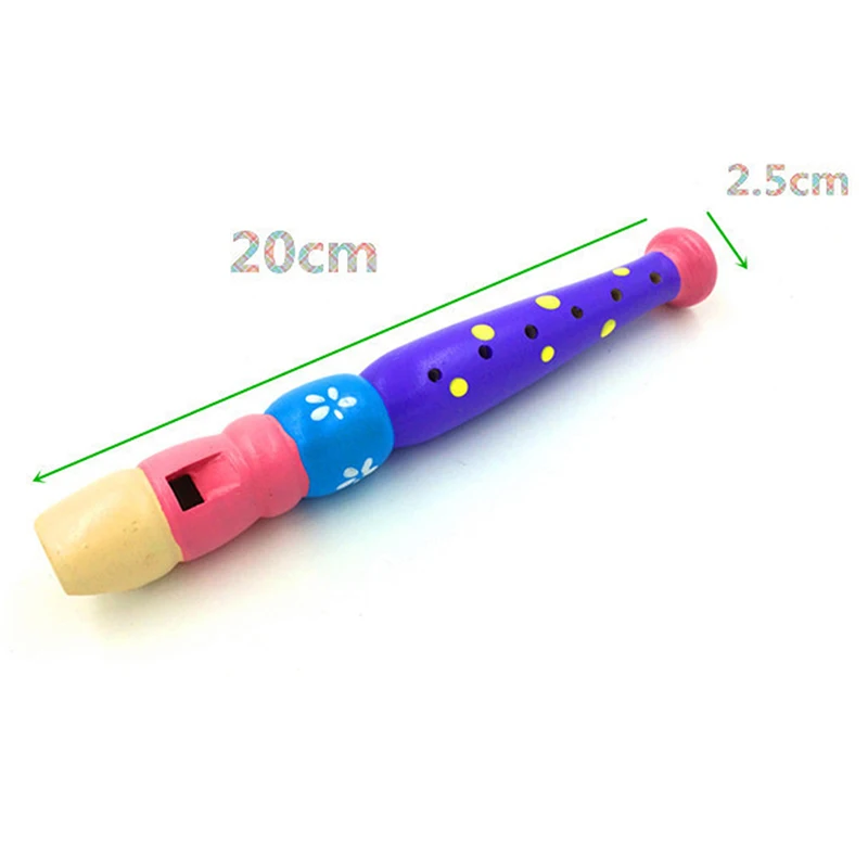 Hot Colorful Wooden Flute Music Instrument Trumpet Buglet Hooter Kids Educational Musical Toys for Children