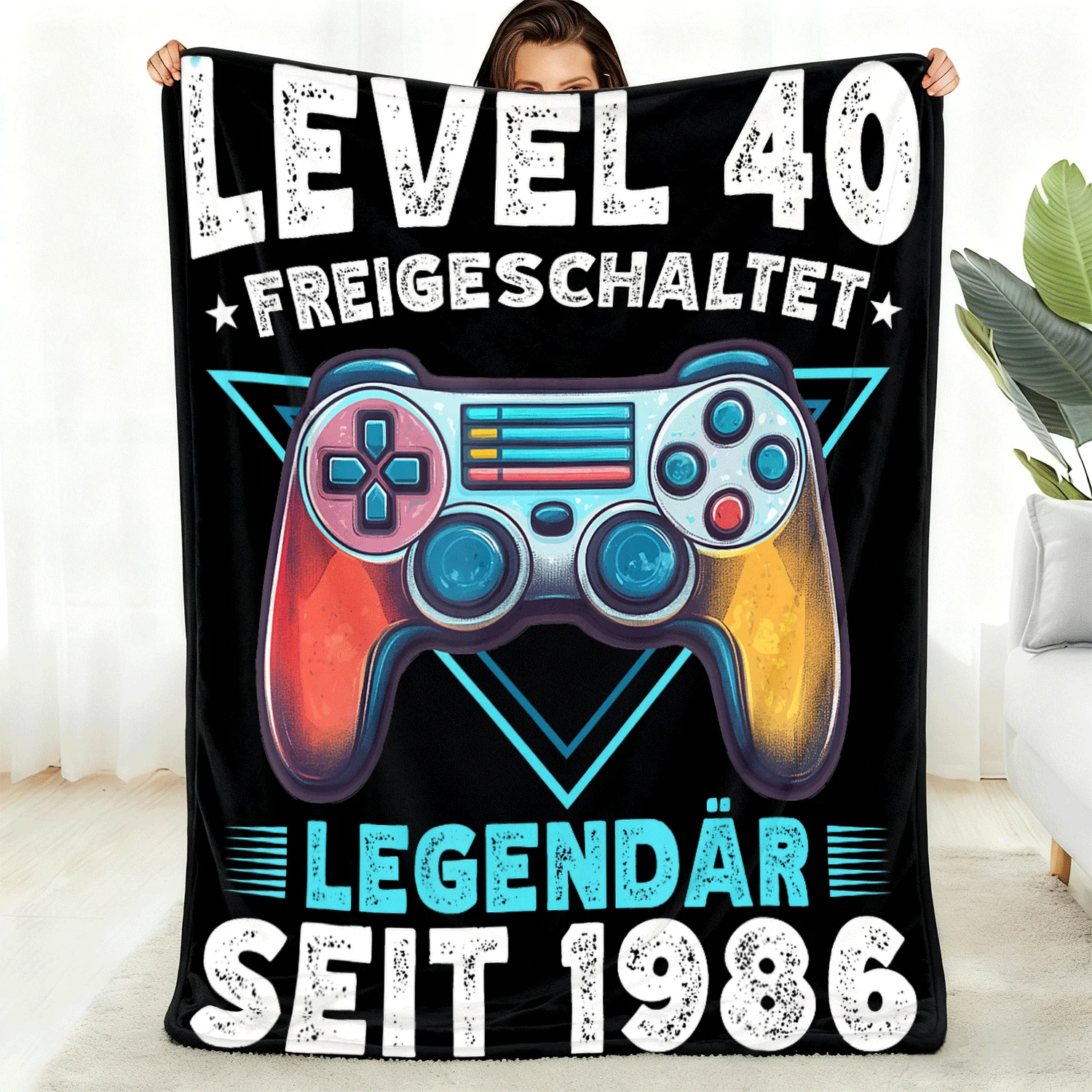 Level 40 Birthday Boy Gamer Man Decoration Vintage 1986 T-Shirt For Men Women Unisex All season T-Shirt, 180g