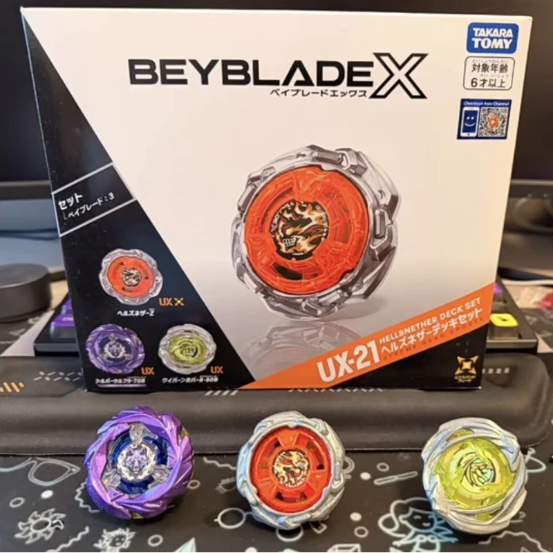 En stock: Beyblade X Ux-21 Hells Nether Deck Set Ux-02, modelos de juegos d