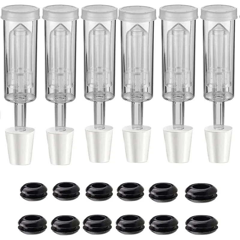 Luftschleusen-Set zum Brauen von Wein, Kimchi (Luftschleusen + Stopfen), Luftschlösser zum Fermen von Mandflanzeneimer