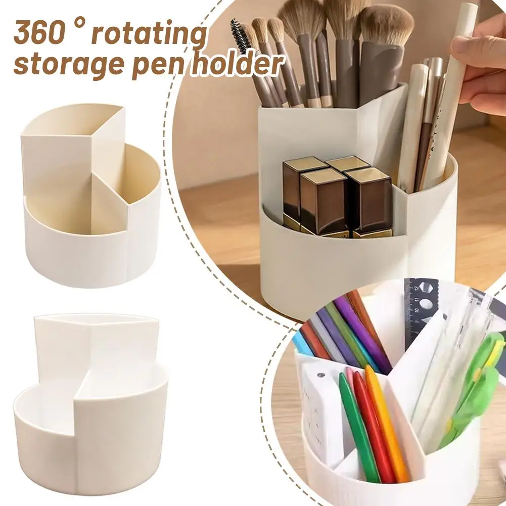 360° Rotating Pencil Case Desk Organizer Ideal for Office Home School Perfect Student Supplies Room Bedroom Storage Makeup Y3O0