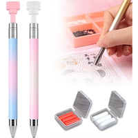 A84E-New Upgrade Automatic Refillable Wax Pen, Diamond Art Pen With Wax For DIY Craft (Blue+Pink)