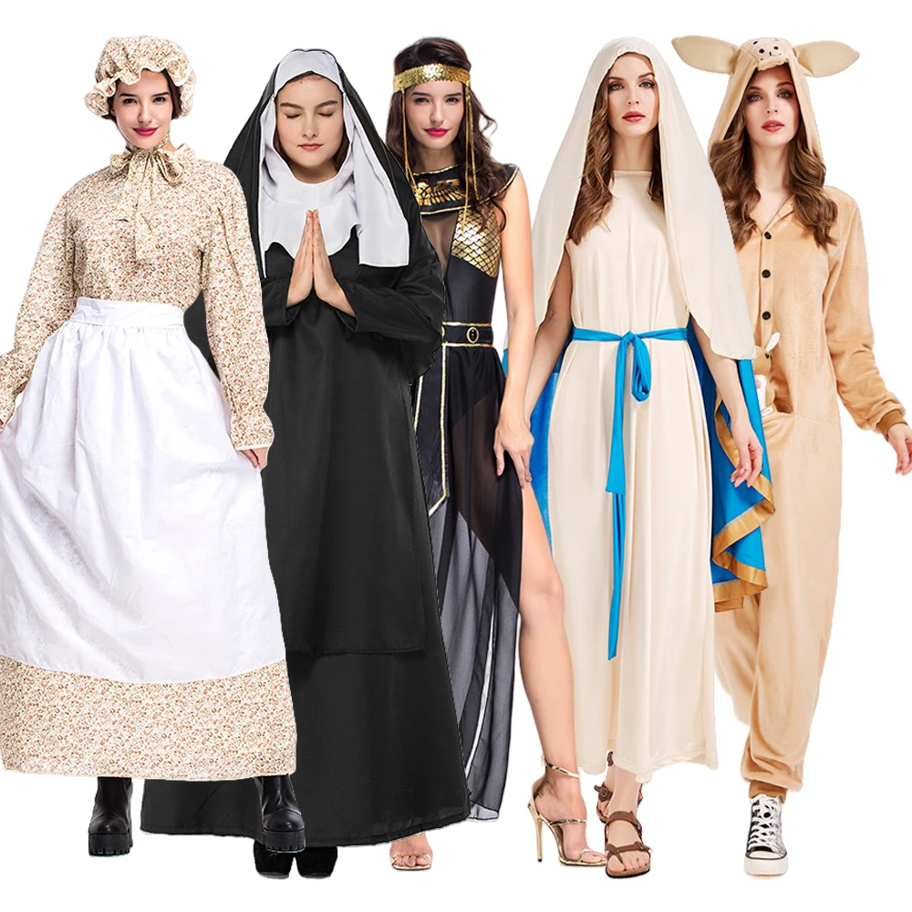 

loween Cosplay Priest Nun Godd Mother Mary Sbook Wolf andmother Game Costume Fairy T Traditional Chinese Co...