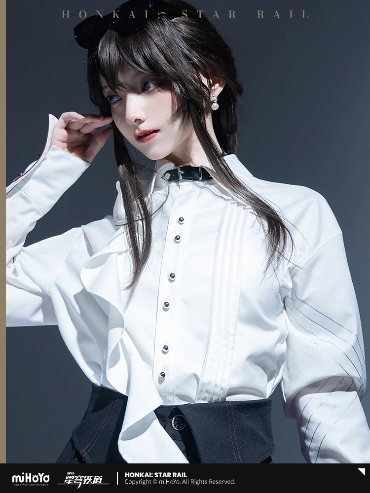 MiHoYo Offical Presale Kafka Long Sleeve Shirt Honkai Star Rail Loose White Shirt Cosplay Tops Unisex Daily Suit Couple Gifts