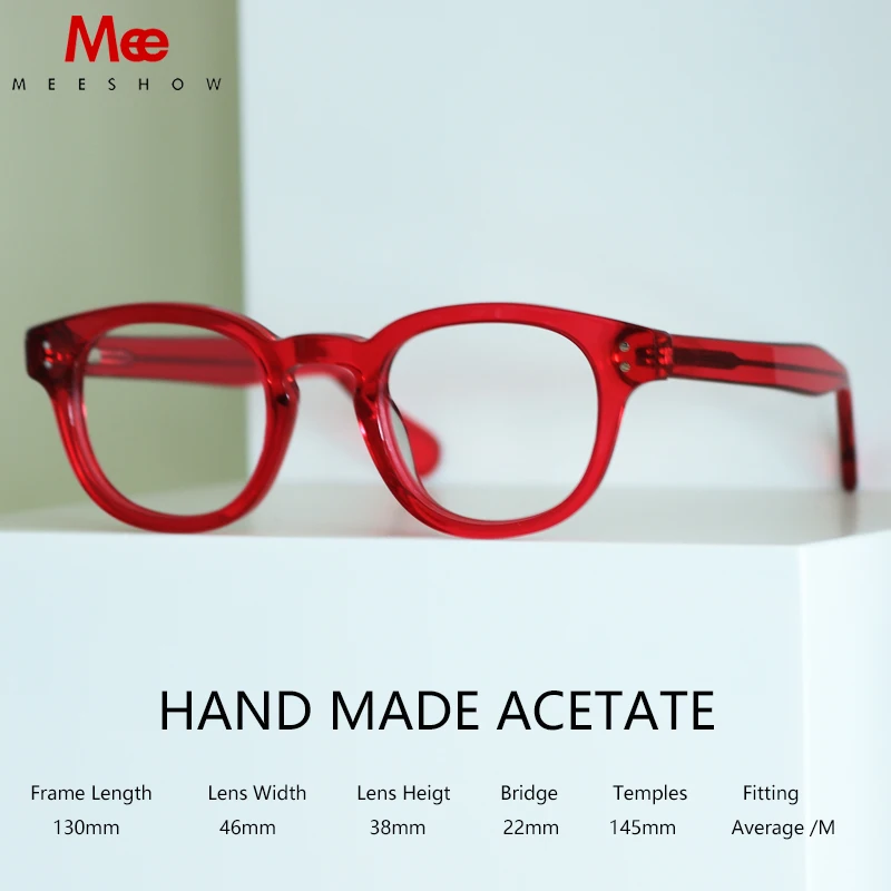 MEESHOW New DESIGN Classic Acetate Glasses Handmade Men Women Fashion Myopia Prescription Glasses Frames Optical Eyewear 1513