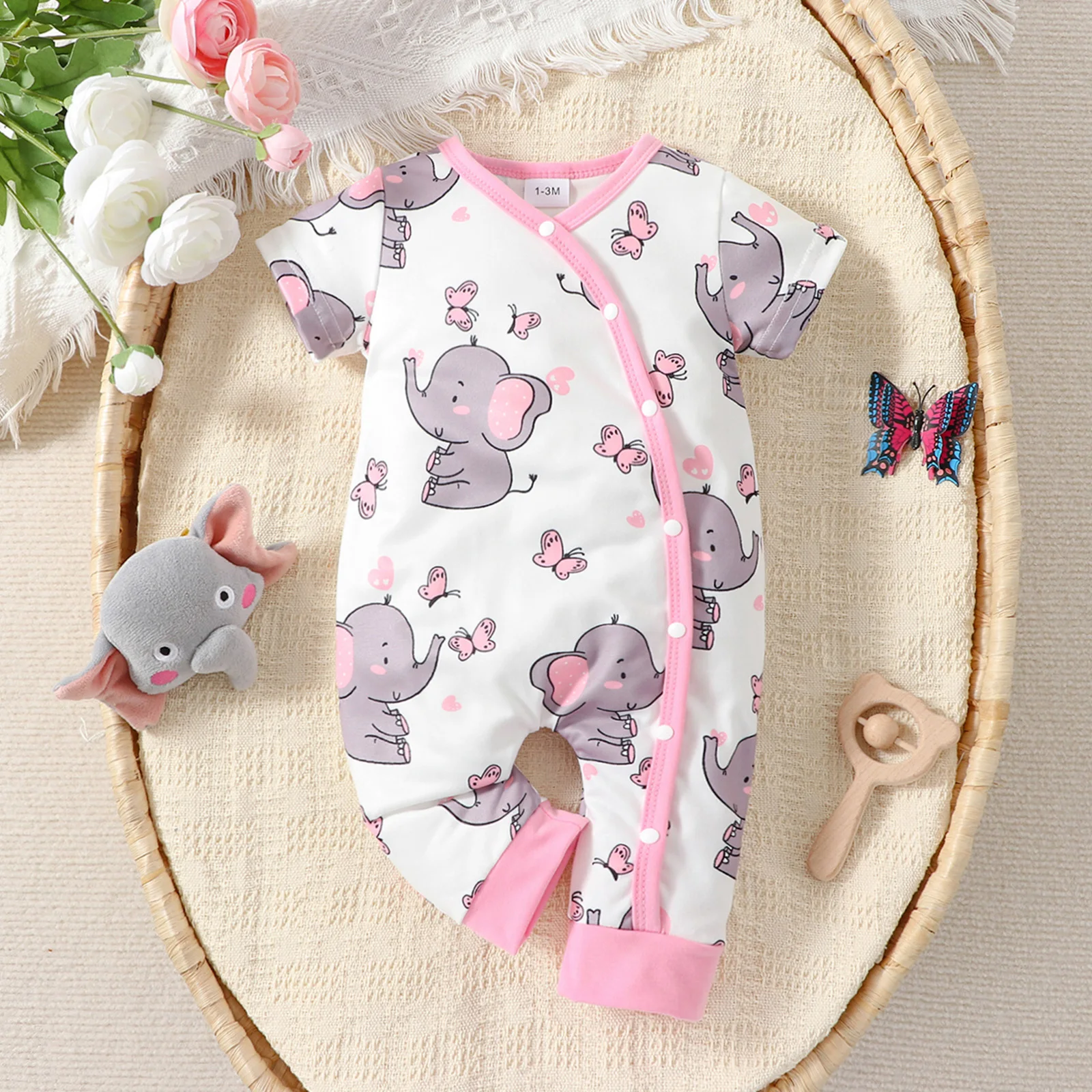 Adorable Elephant Romper Jumpsuit: The Perfect Outfit for Your Little Girl or Boy