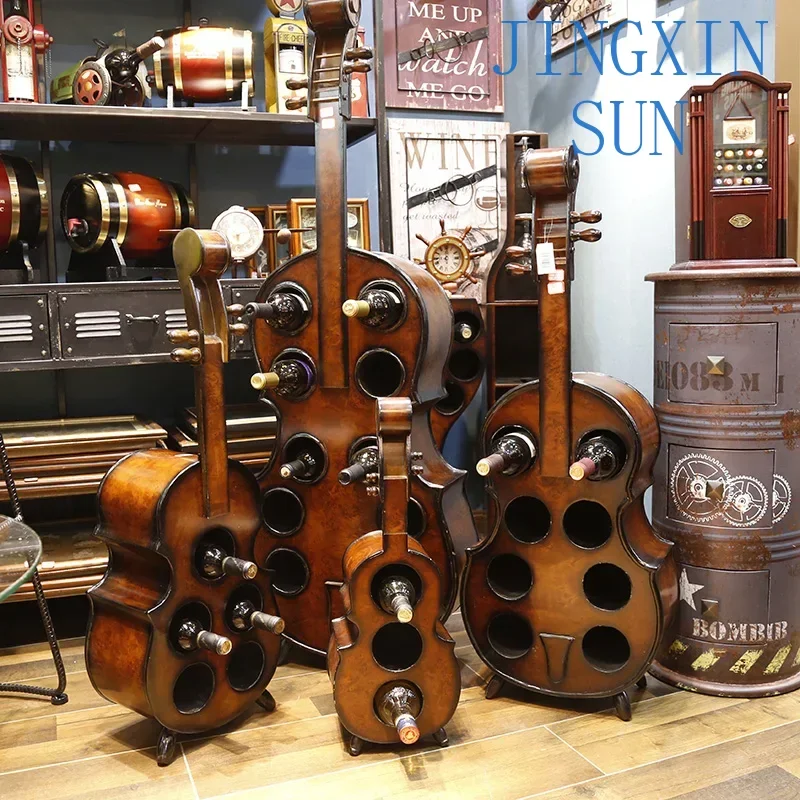 Household 220v 140cm Large European Violin Wine Cabinet, Floor Red Wine Rack, Display And Storage Rack, Living Room, Winery Deco