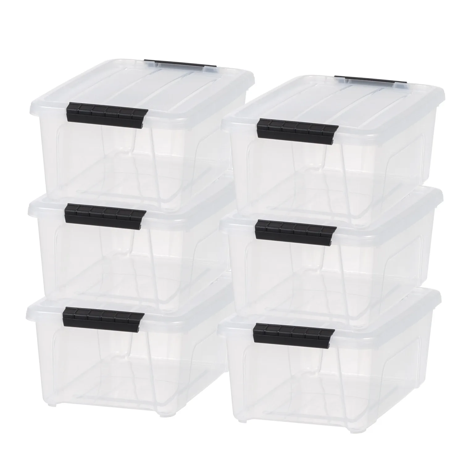 13.5 Qt. (3.3 Gal.) Clear Latch Box, Stackable Plastic Storage Bins with Lids, Set of 6