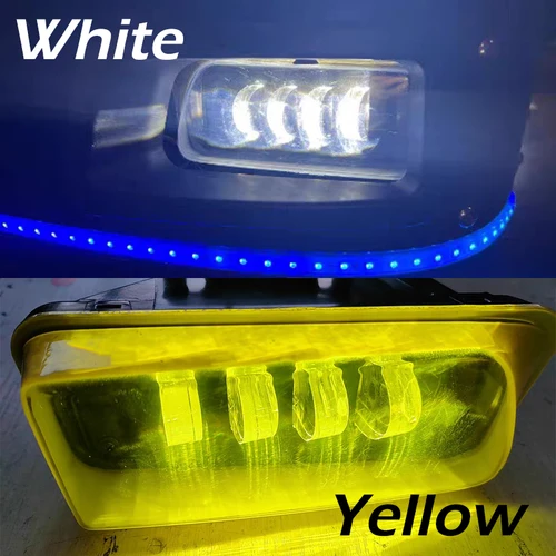 Imagen 2 del producto Para Isuzu 700p ELF NQR NPR a través de camión 1 par LED luz antiniebla del parachoques delantero del coche lámpara de conducción antiniebla luz de señal de giro