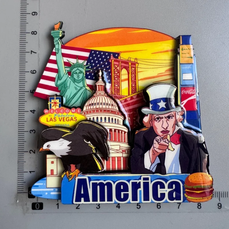 USA Las Vegas Los Angeles New York Touristen-Souvenirs Amerika Kühlschrankmagnete Kühlschrankaufkleber Wohndekoration – Detail 4