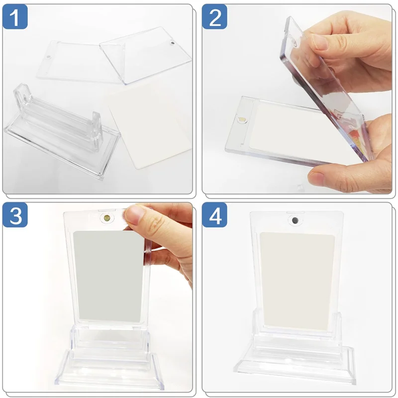

Highly Recommended 12 Count Magnetic Card Holders For Trading Cards, 35PT Acrylic Baseball Card Holders With Card Stands For Spo