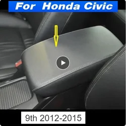 For Honda Civic 9th 2012 2013 2014 2015 Customzied Microfibre Leather Center Armrest Cover Car accessories interior