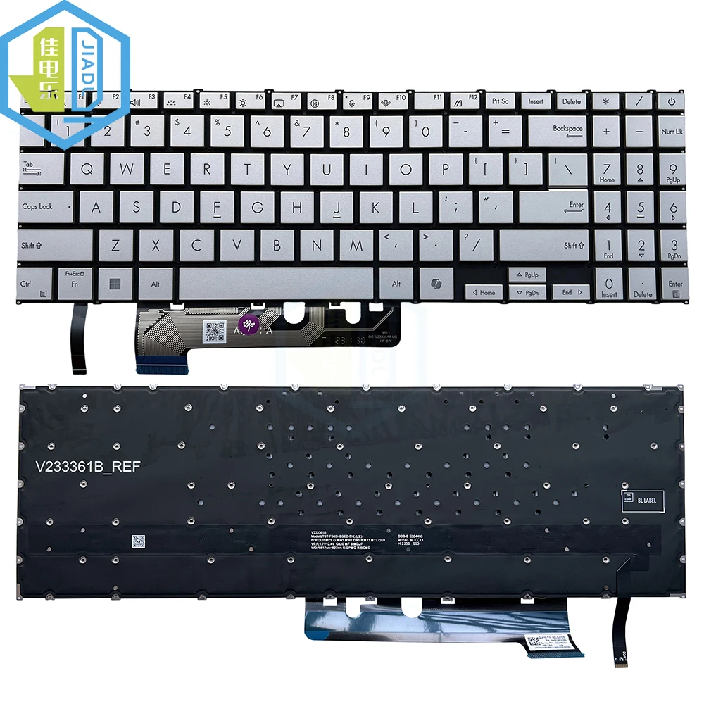 Newly US RGB Backlit Silver Keyboard For ASUS Vivobook S16 M5606 S15 S5507 S5506 S5606 S5606CA  With AI Key  0KNB0-681VUS00