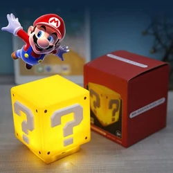 Super Mario Bros USB Charging LED Question Mark Night Light Games Children Night Light Bedroom Table Lamp Kids Birthday Gifts