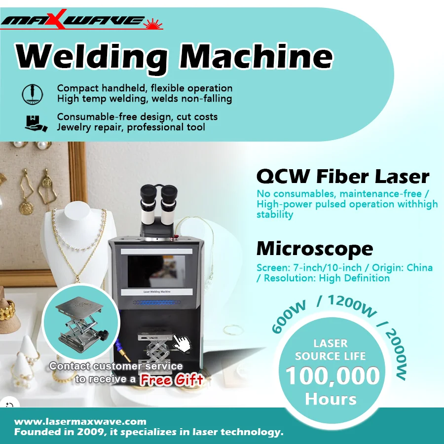 QCW Laser Welding Machine for Jewelry Fiber Laser Spot Welder Gold Silver Alloy Precision Welding Watch Frame Dental Repair