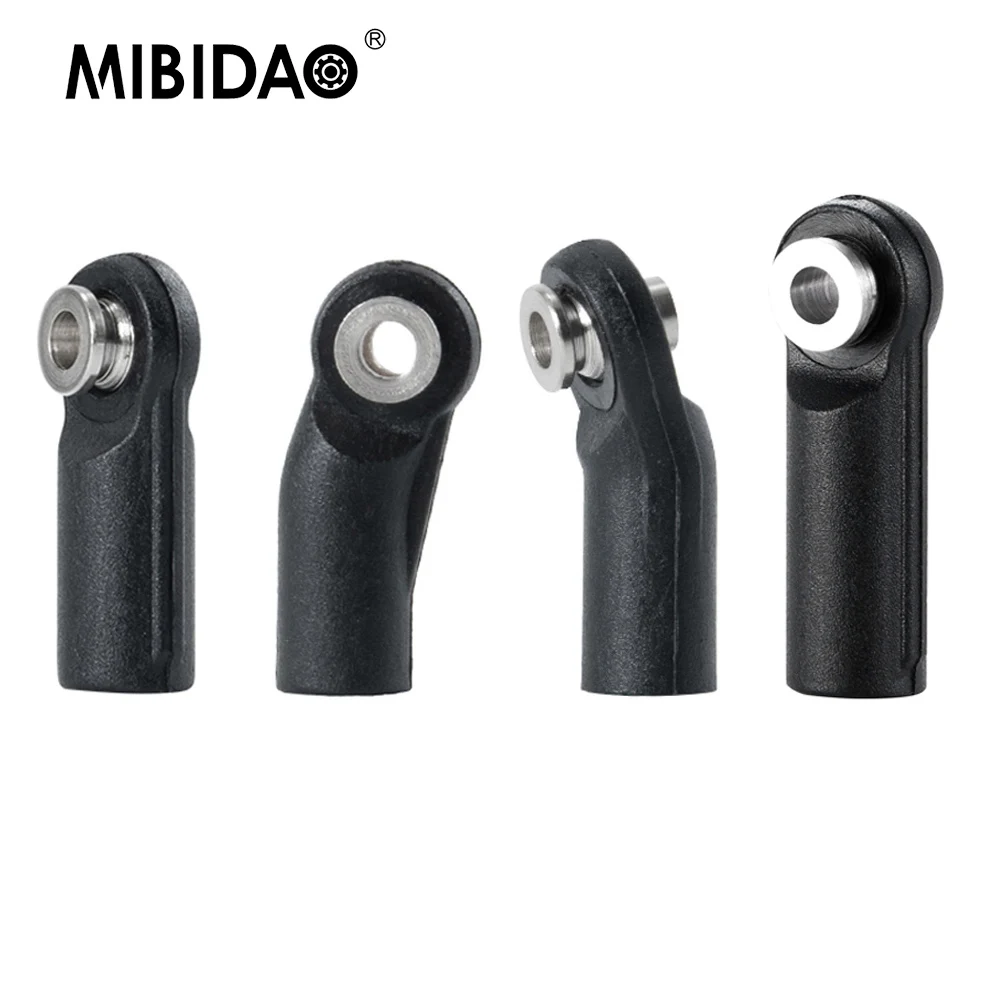 MIBIDAO 10Pcs Plastic M4 Clock-wise Thread Link Rod End Balls Joint Head for TRX-4 Axial SCX10 1/10 RC Car Model Upgrade Parts