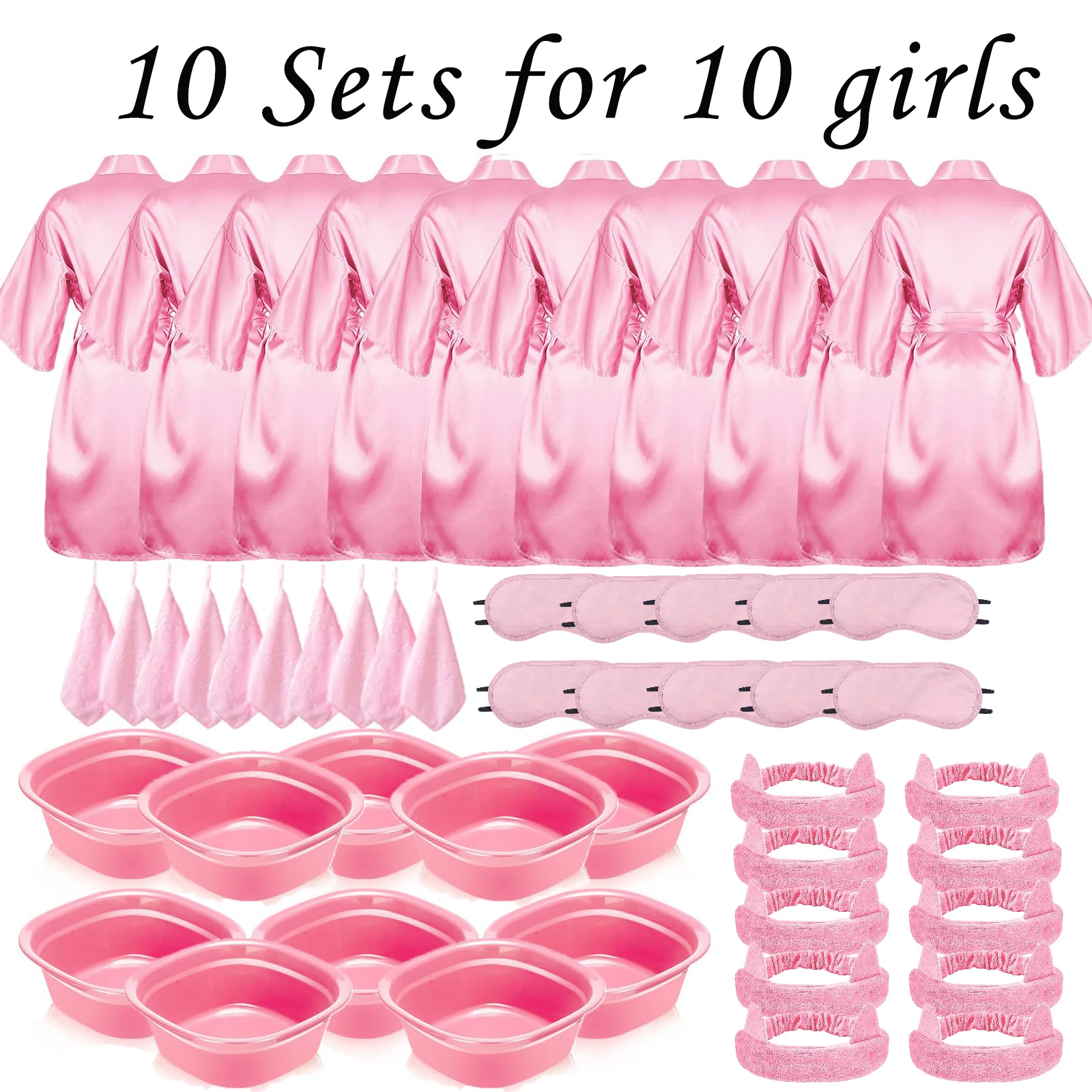 6-18 Sets Meisjes Spa Party Gewaden Kid Spa Kimono Satijnen Gewaad Slumber Partij Jassen Feestartikelen Kit Spa verjaardagsfeestje Gunsten