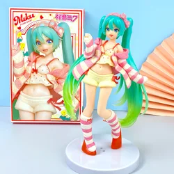 Boxed 20CM New Anime Hatsune Miku room wear Pajamas Kawaii Figure PVC high quality Model Toys Doll Ornaments Christmas Gifts