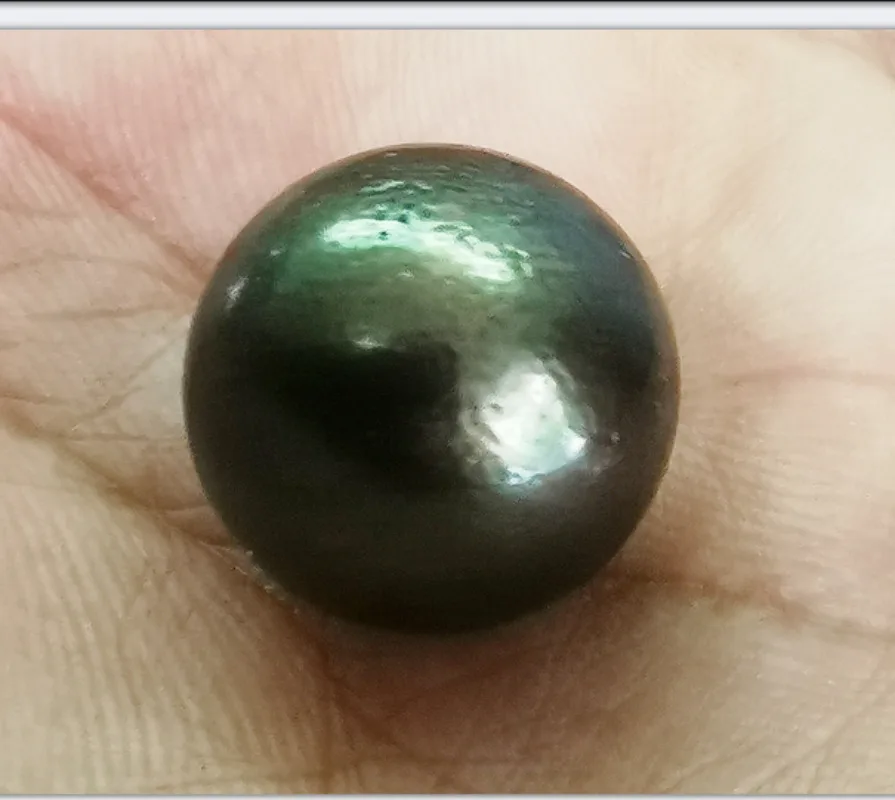 Huge17-18mm Black green Round Loose Pearl Undrill Women Wedding Party Jewelry Accessories Necklace Earring Ring Bracelet Pendant