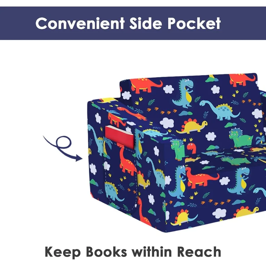 Divano convertibile pieghevole 2 in 1 per lettino per bambino Comodo arredamento multifunzionale per camera da letto e sala giochi Blu D