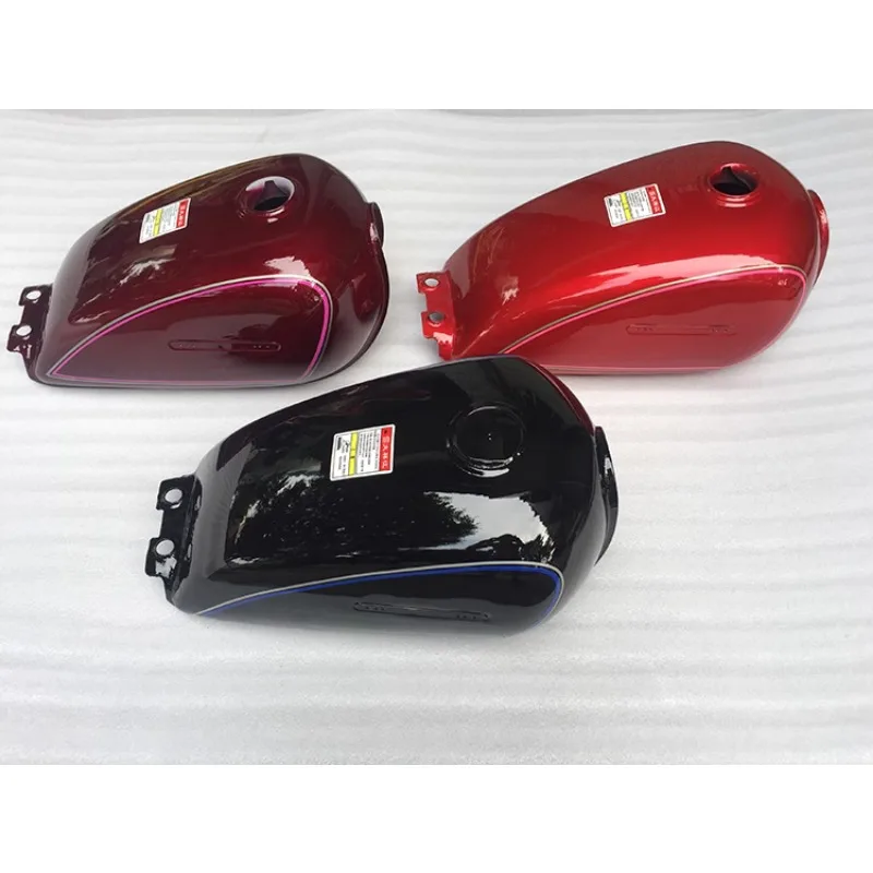 Motorcycle Fuel Tank for Haojue Suzuki Lifan GN125 GN125H Petro Oil Metal Box Red Blue Black with Side Panels Free Fix Rubbers