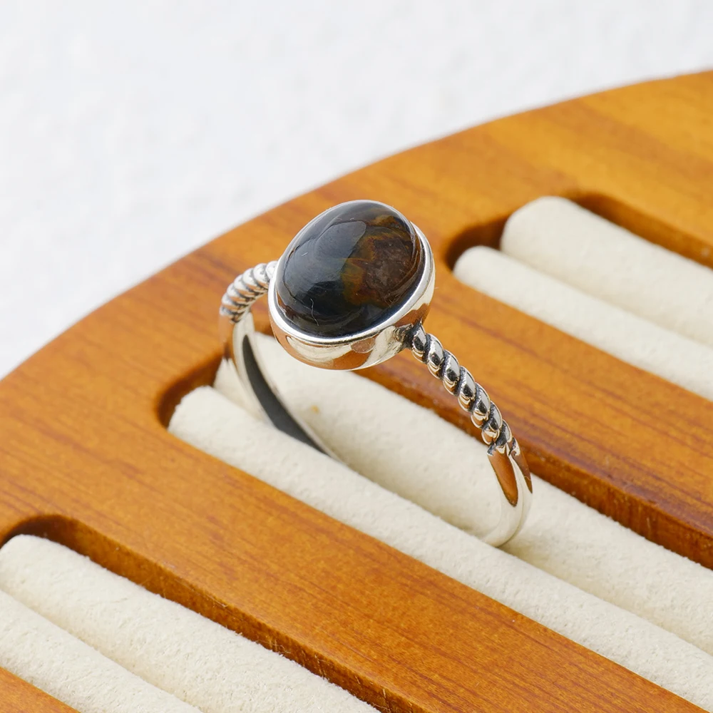 

Natural colored gemstone ring 925 silver women's ring, set with amethyst agate, turquoise, Bohemian jewelry Valentine's Day gift